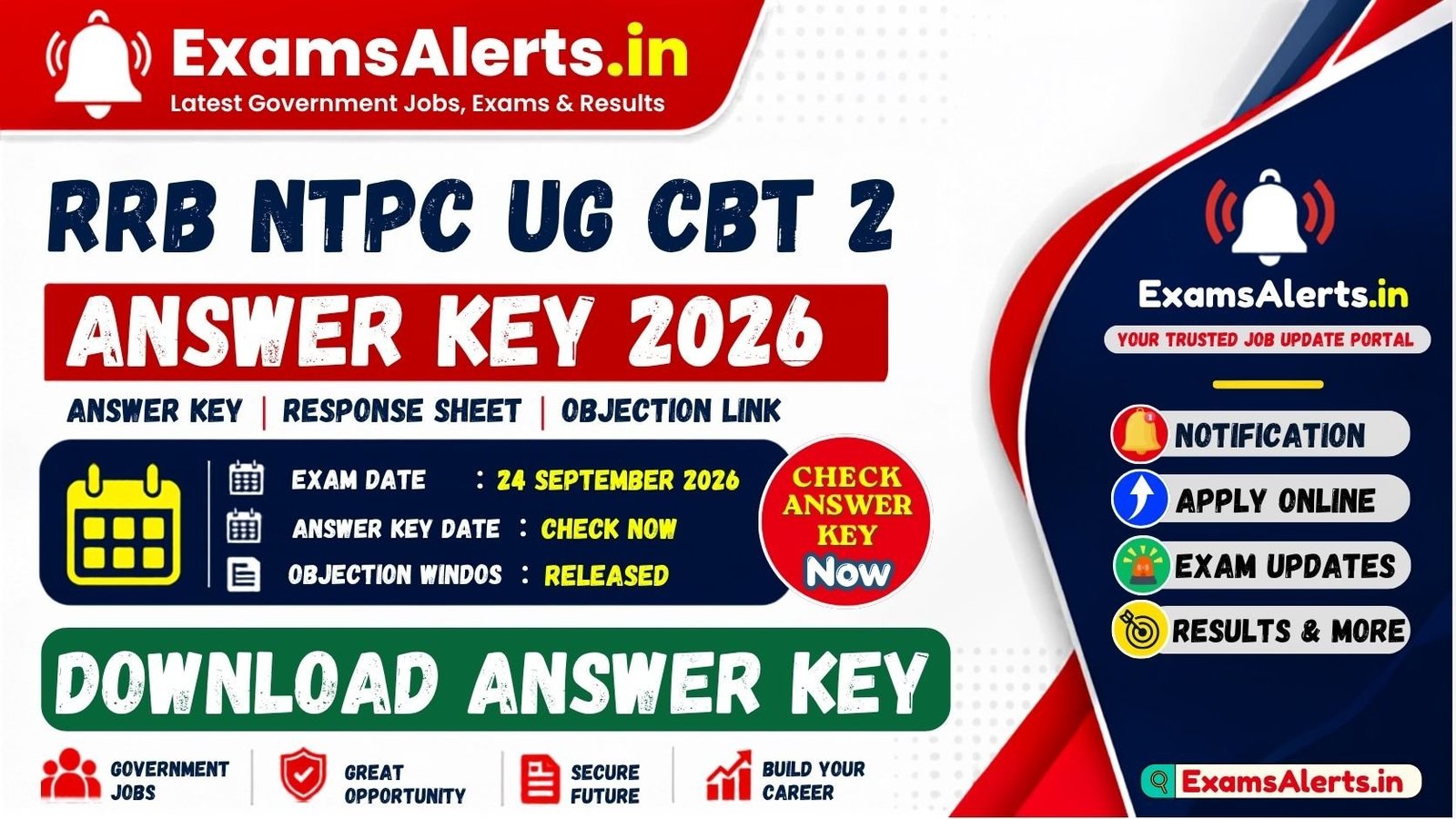 RRB NTPC UG CBT 2 Answer Key 2026 Out