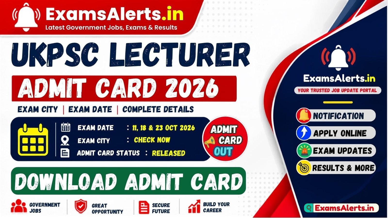 UKPSC Lecturer Admit Card 2026