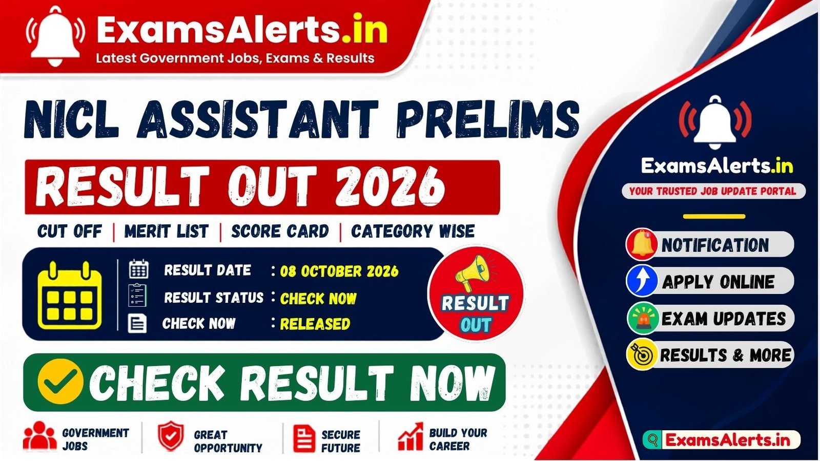 NICL Assistant Prelims Result 2026